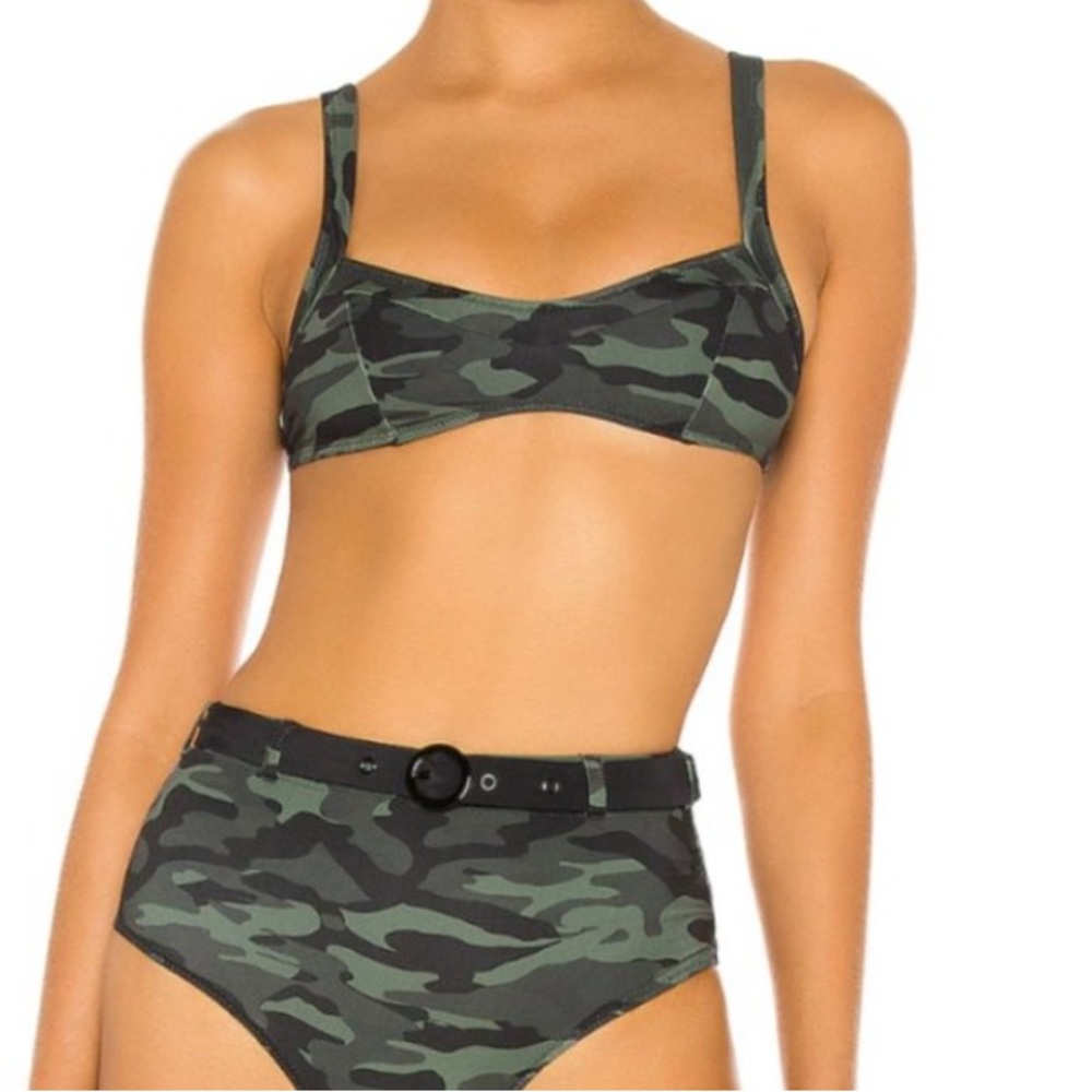 SOLID & STRIPED Camo Molly Bikini Top